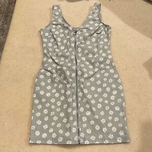 No Boundaries White and Light Green Sleeveless Bodycon Mini Dress